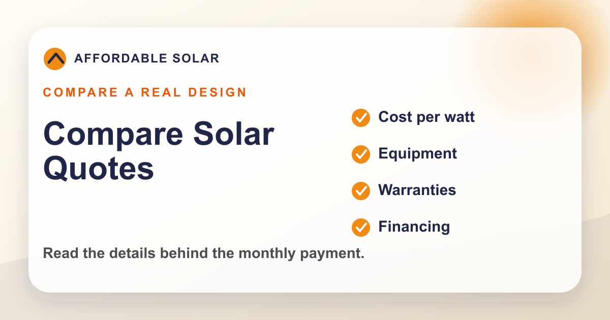 Branded solar quote comparison checklist graphic for Oklahoma homeowners